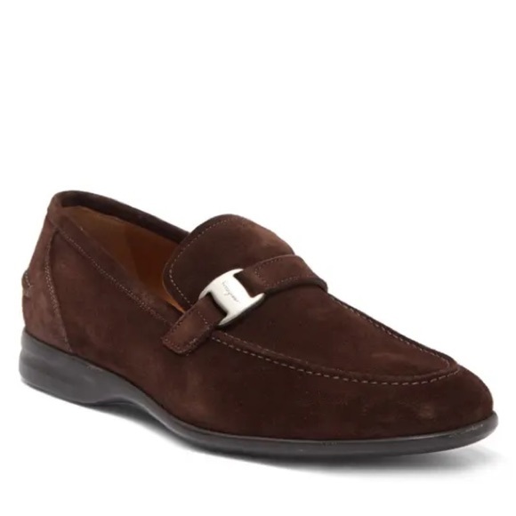 New Salvatore Ferragamo Tangeri 2 Suede Loafer Brown Slip On Sz 40 - Picture 1 of 16